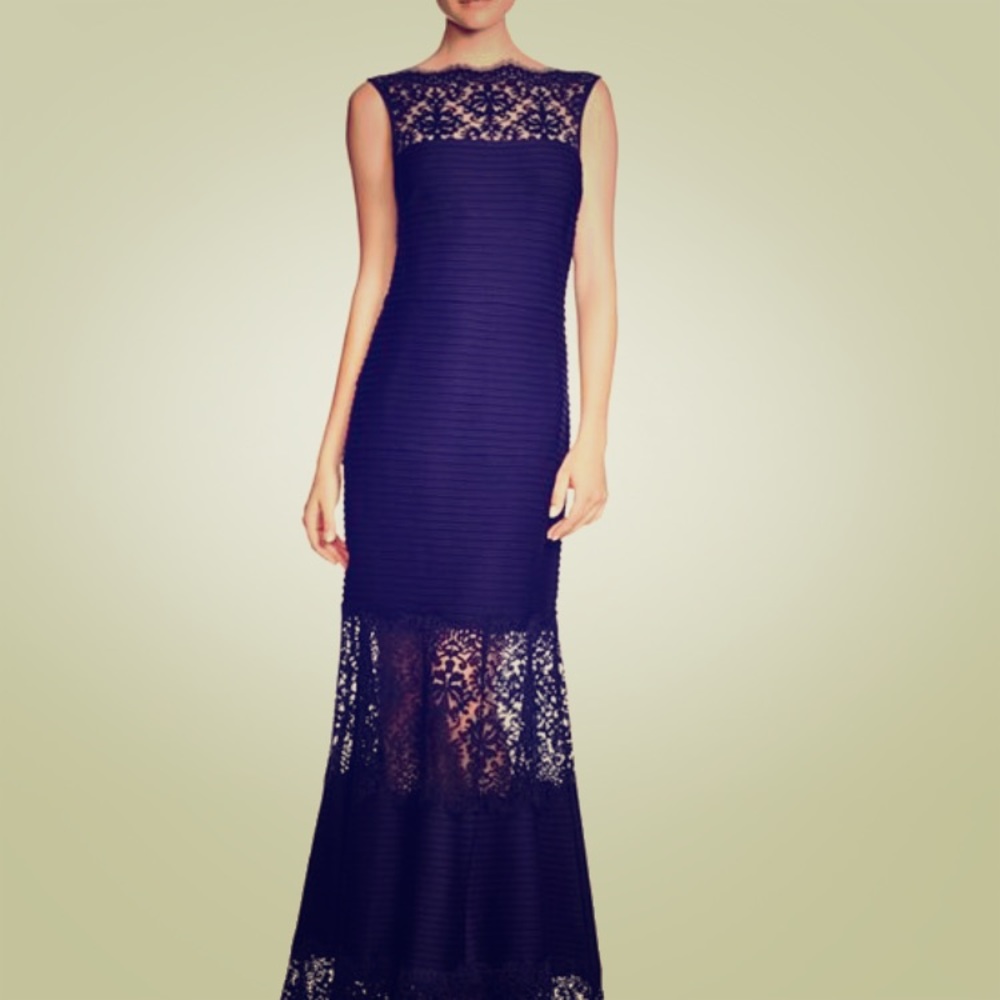 Tadashi Shoji Illusion Pintuck Lace Gown, $125